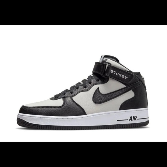 Nike x Stussy Air Force 1 '07 Mid Black White DJ7840-002 Men's Sizes - Picture 3 of 9